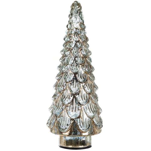 Decoro albero grande in vetro con led. Blanc Mariclò