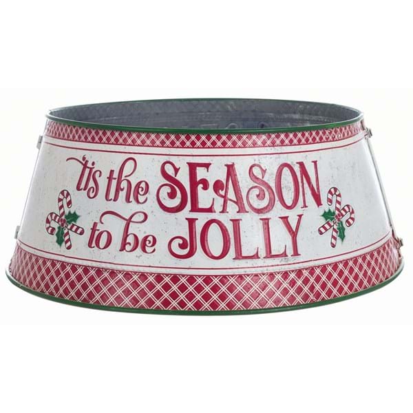 Vaso metallo con scritta IS THE SEASON TO BE JOLLY. Blanc Mariclò
