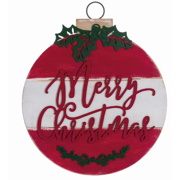 Decoro legno scritta MERRY CHRISTMAS. Blanc Mariclò