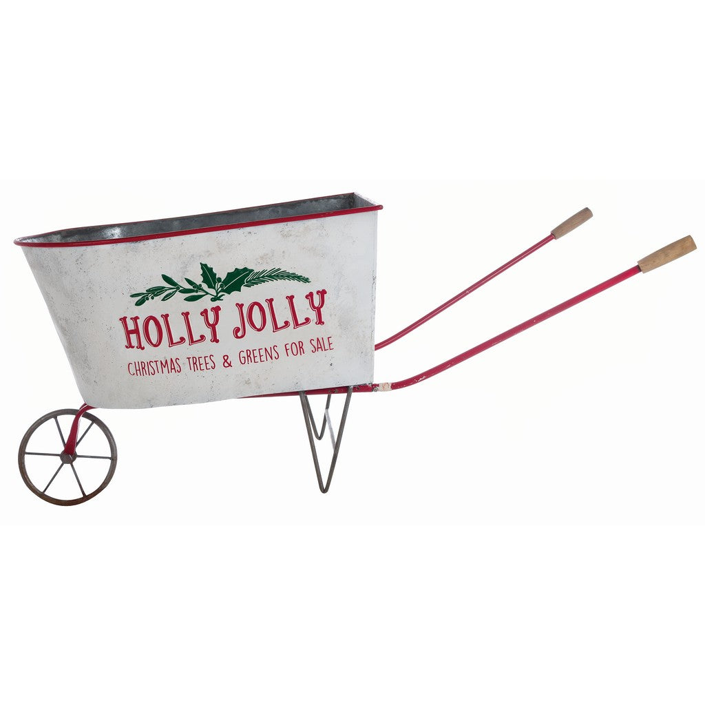 Carriola Natale metallo HOLLY HOLLY. Blanc Mariclò