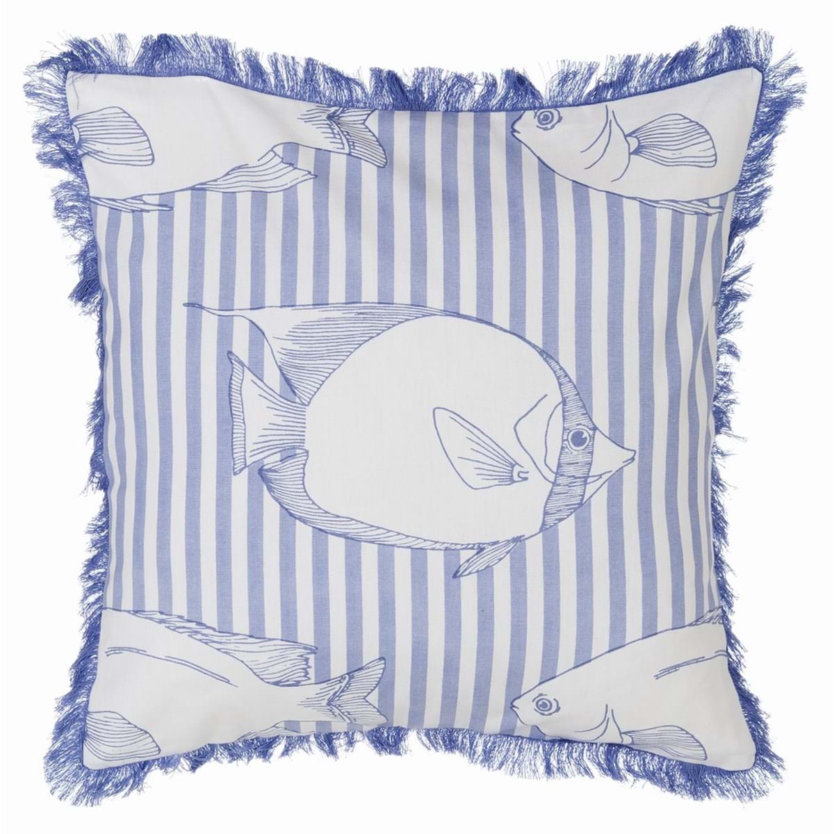 Cuscino Linea Sapore di Mare con frangia 45x45 cm. Blanc Mariclò