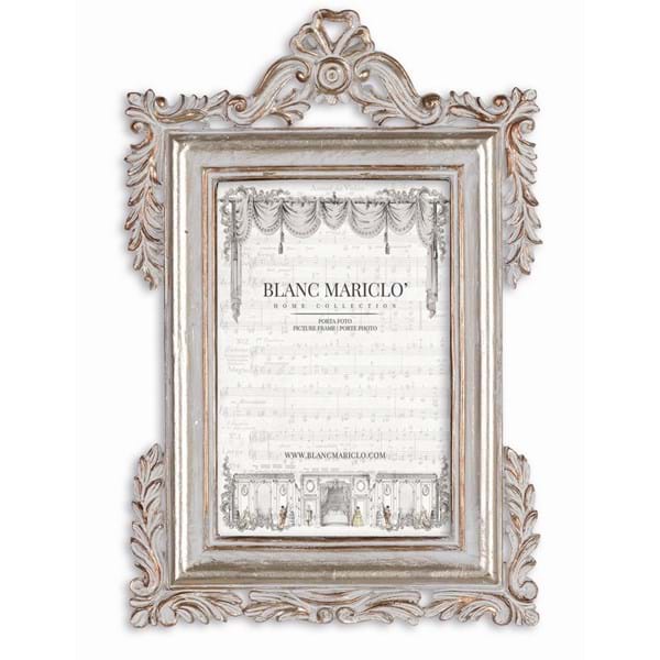Portafoto piccolo con ornamenti barocchi. Blanc Mariclò