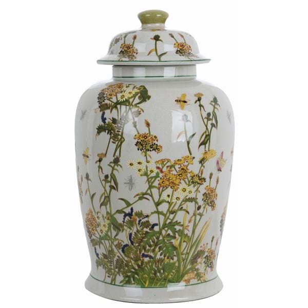 Vaso decorativo con coperchio alto. Blanc Mariclò