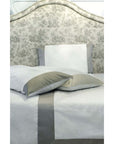 Lenzuola completo letto matrimoniale, bordo beige. Blanc Mariclò