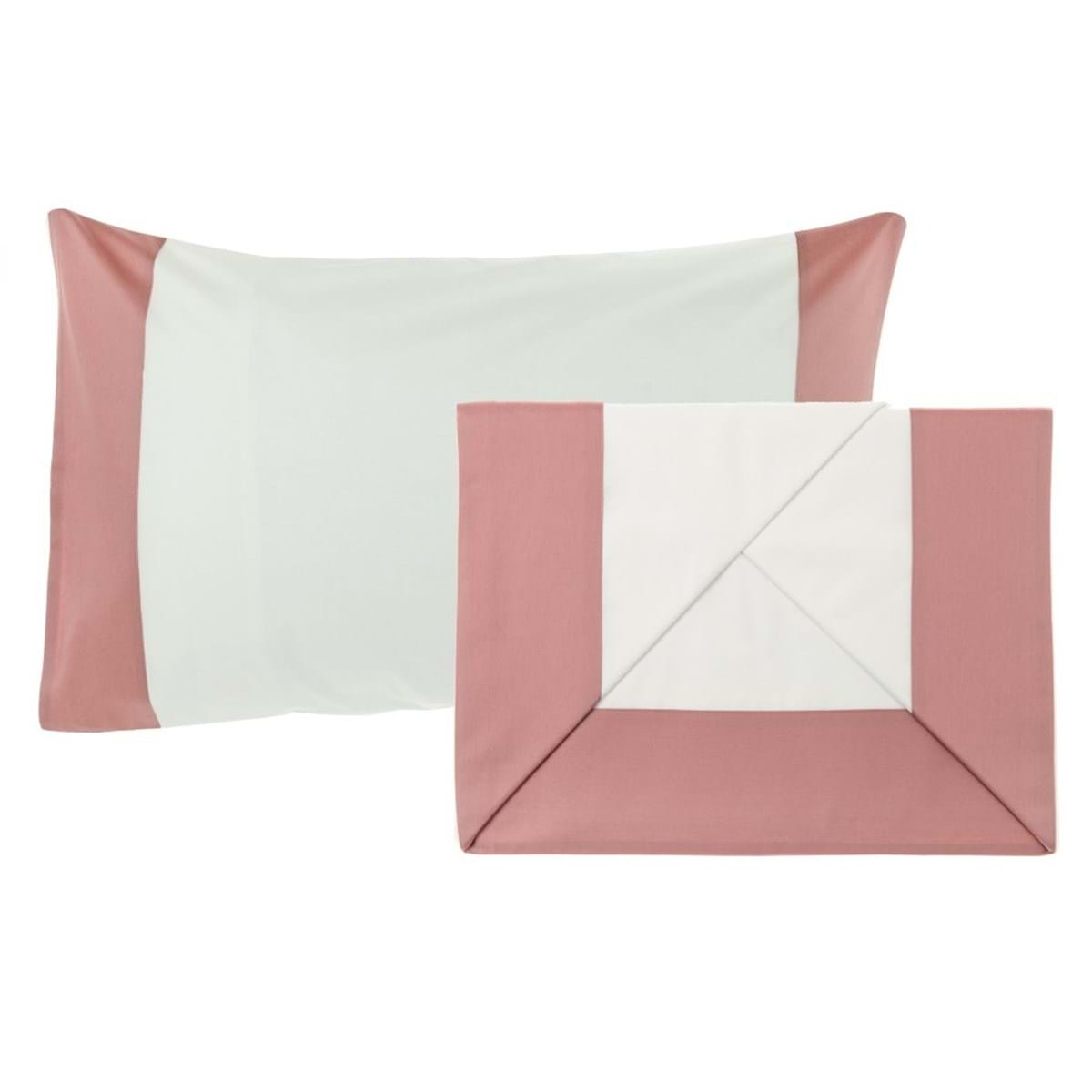 Lenzuola completo letto matrimoniale, bordo rosa. Blanc Mariclò