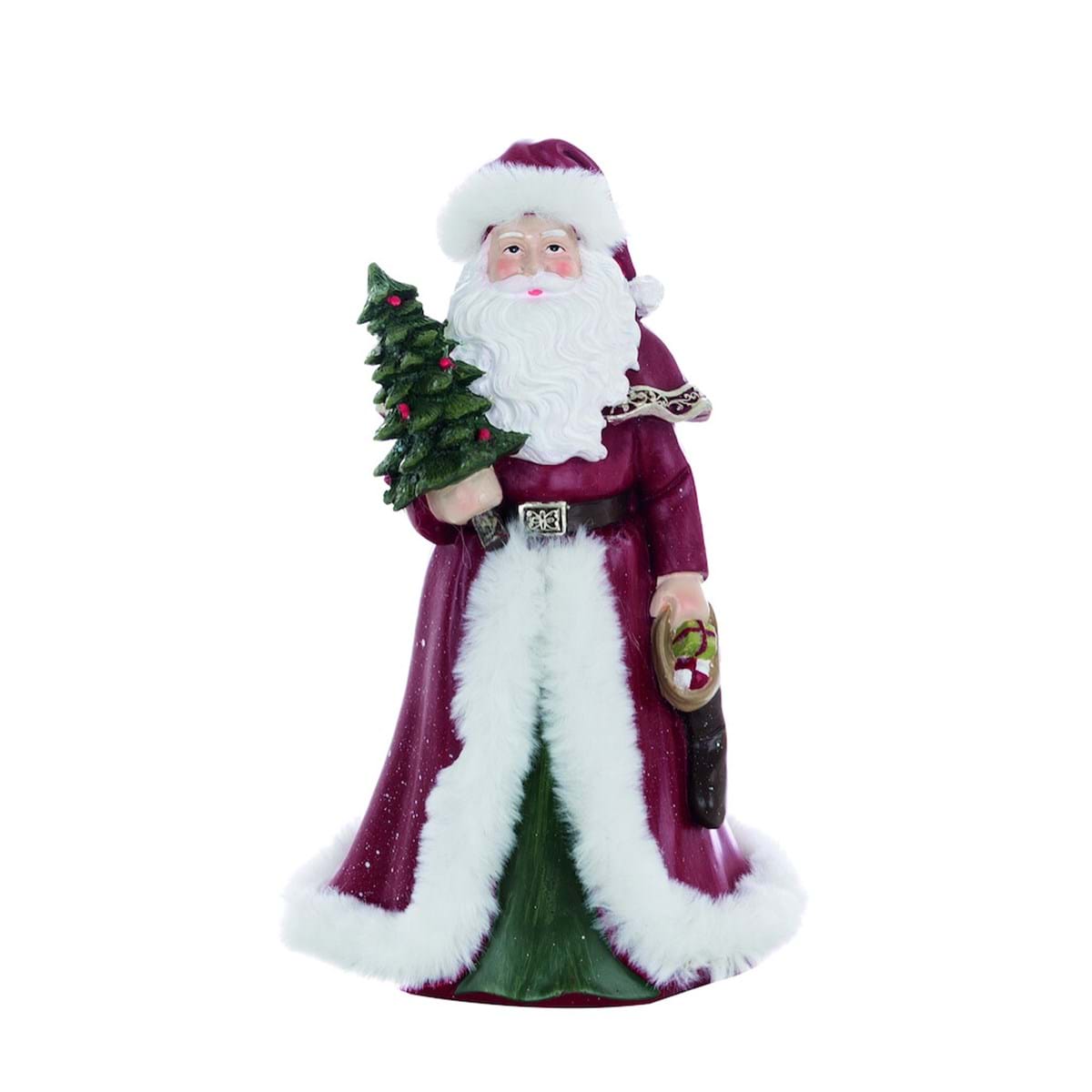 Decoro natalizio Santa Claus, in resina. Blanc Mariclò