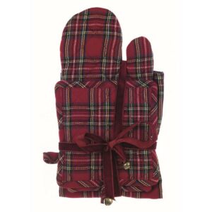 Set guanto presina e canovaccio linea Tartan. Blanc Mariclò
