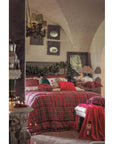 Cuscino fiocco con gala, linea Tartan. Blanc Mariclò