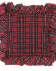 Cuscino quadrato con gala, linea Tartan. Blanc Mariclò