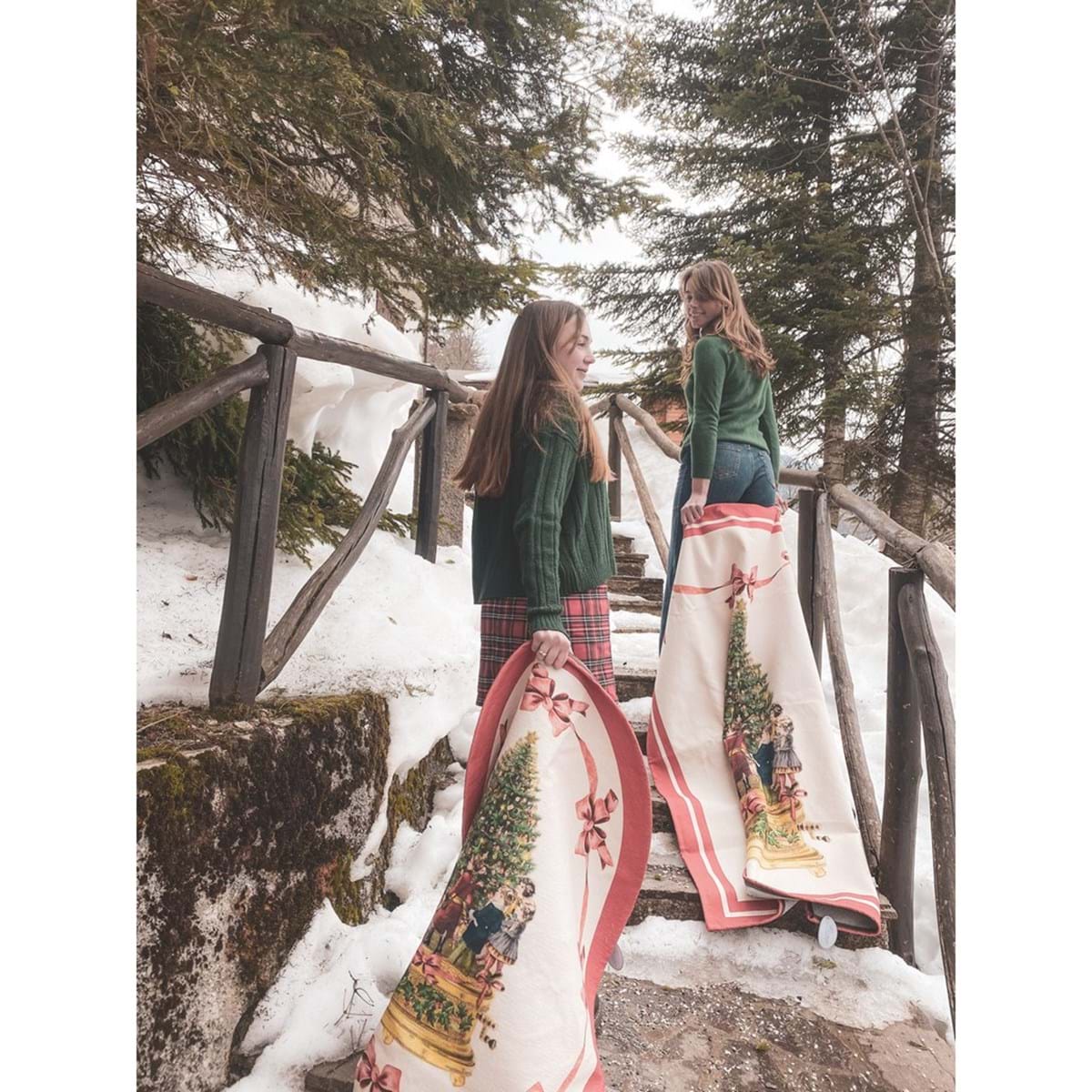 Tappeto di Natale, tondo, 100x100 cm. Blanc Mariclò