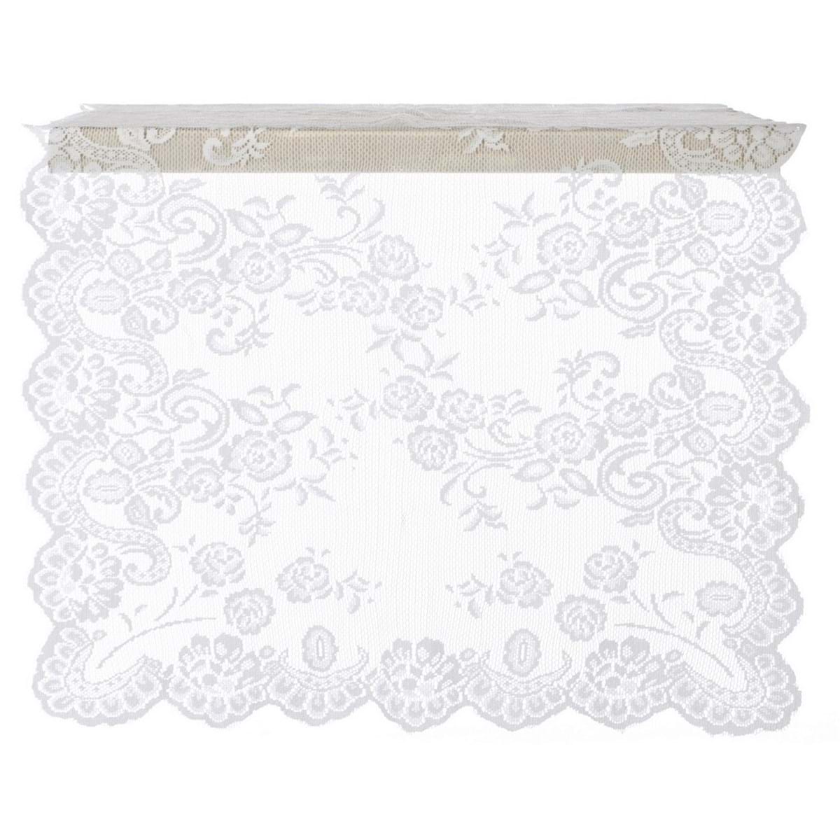 Runner in pizzo, colore bianco. Blanc Mariclò
