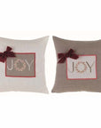 Cuscino con ricamo "JOY", 2 colori disponibili. Blanc Mariclo'