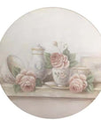 Quadro rotondo con rose, misura 60x60 cm., senza cornice. Blanc Mariclò