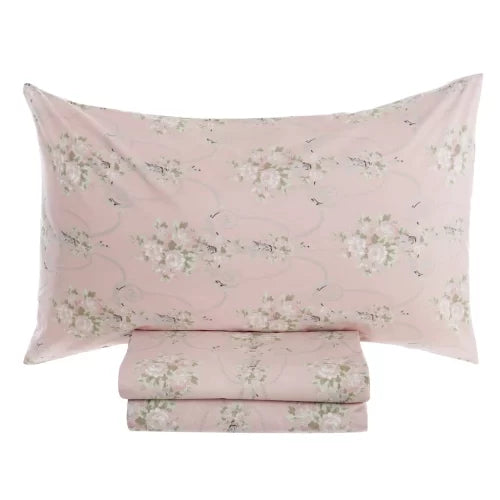 Lenzuola completo letto rosa, 1piazza e 1/2, Vintage Floral. Blanc Mariclò
