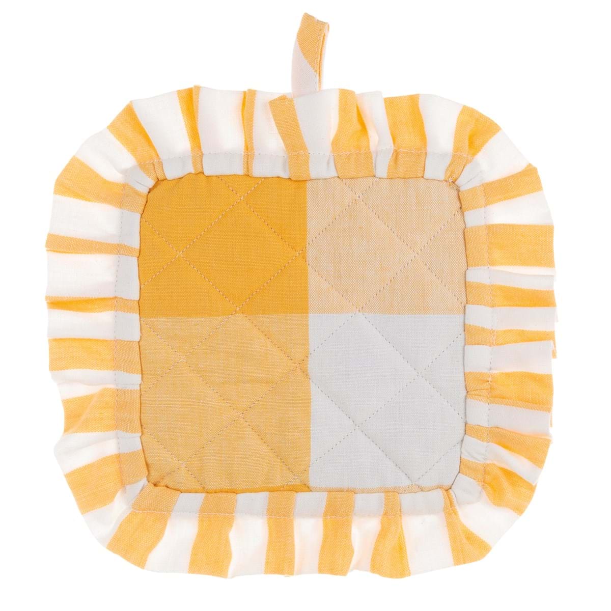 Presina da cucina a quadri con gala, 16x16 cm. Blanc Mariclò