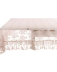 Tovaglia in pizzo e gala da 12cm., colore rosa ciclamino, 180x240. Blanc Mariclò