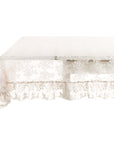 Tovaglia in pizzo e gala da 12cm., colore avorio, 180x300. Blanc Mariclò