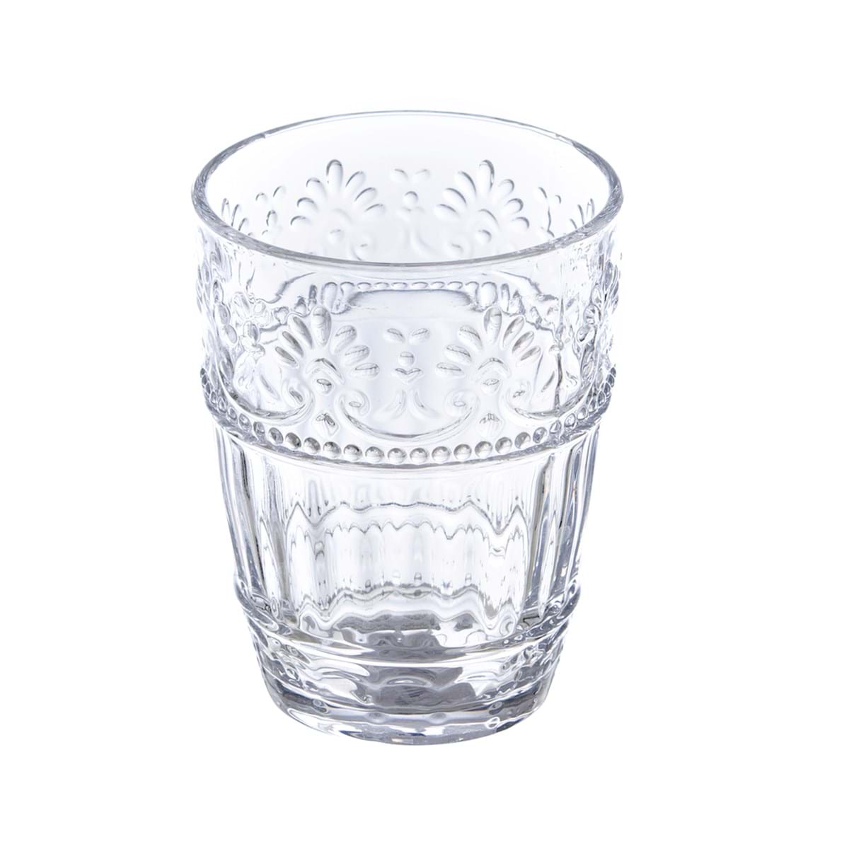 Set 6 Bicchieri acqua, in vetro lavorato, colore trasparente. Blanc Mariclò