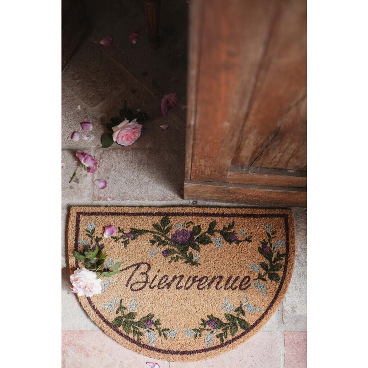 Zerbino mezzaluna &quot;Bienvenue Collection&quot; 60x40x3 cm. Blanc Mariclò