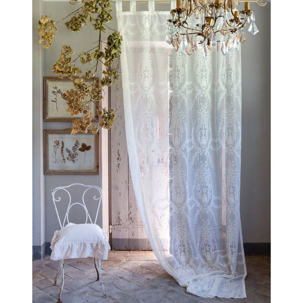 Tenda con passanti, Linea Cristallo, colore avorio. Blanc Mariclò