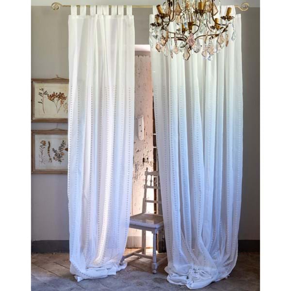 Tenda con passanti, Linea Spring Time, colore beige. Blanc Mariclò