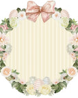 Tovaglietta americana tonda con uova e fiori, in vinile, 35x35cm. Blanc Mariclò