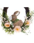 Decoro Ghirlanda con coniglio e fiori. Blanc Mariclò
