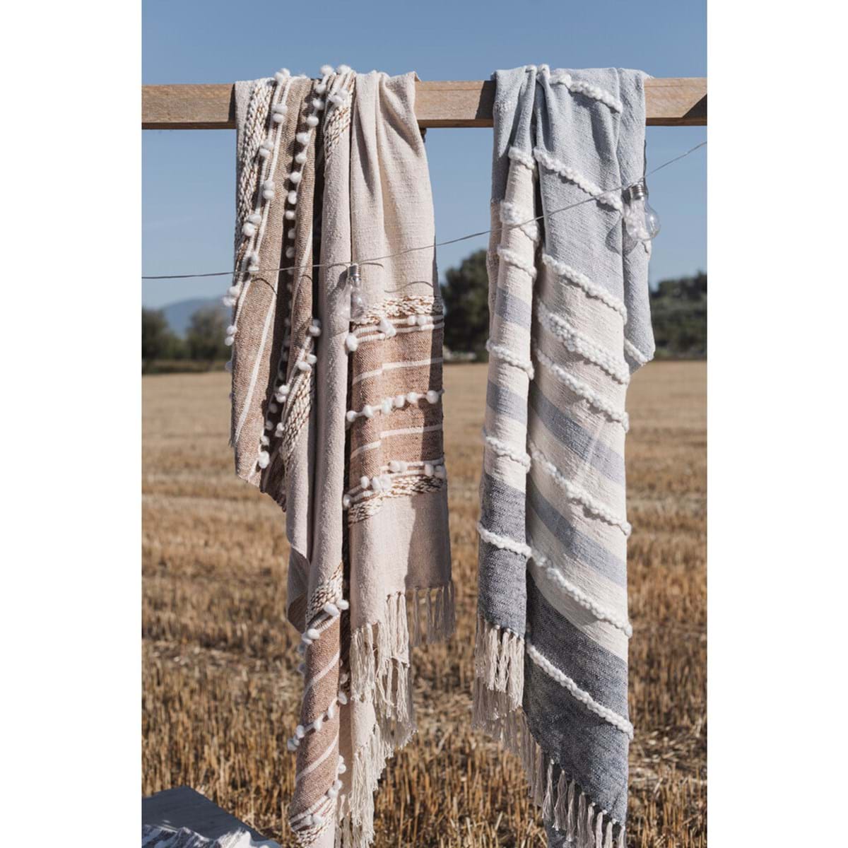 Plaid/copritutto, linea Eclectic day, colore grigio. Blanc Mariclò