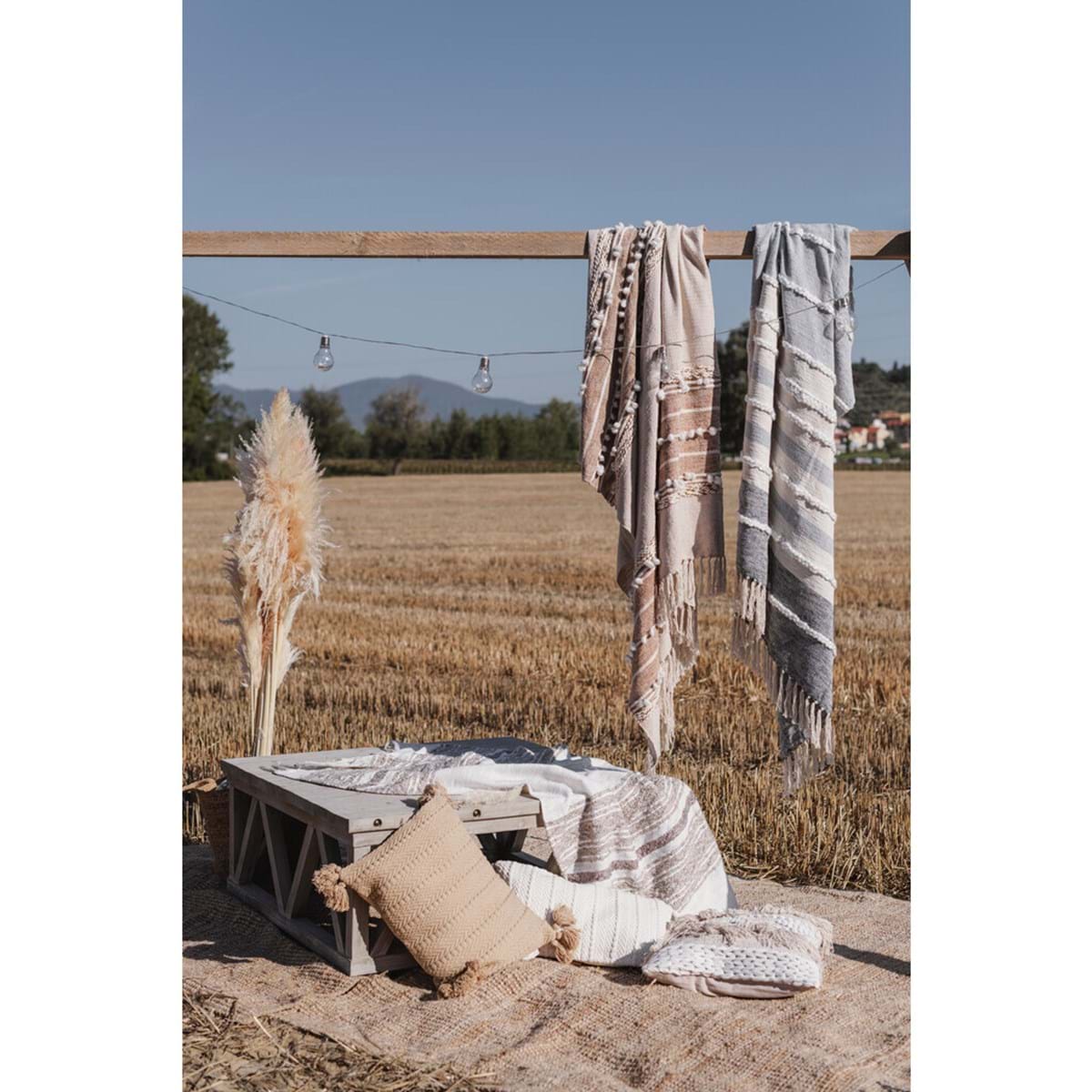Plaid/copritutto, linea Eclectic day, colore grigio. Blanc Mariclò