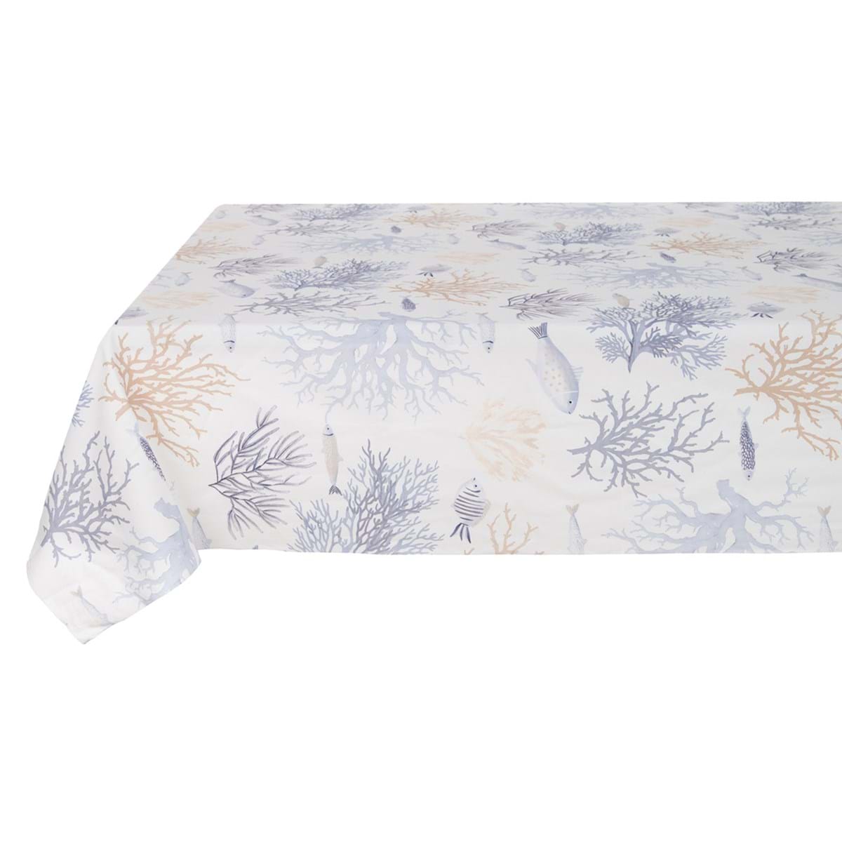 Tovaglia cerata, disegno marino Linea Summer in love, 140x240 cm. Blanc Mariclò