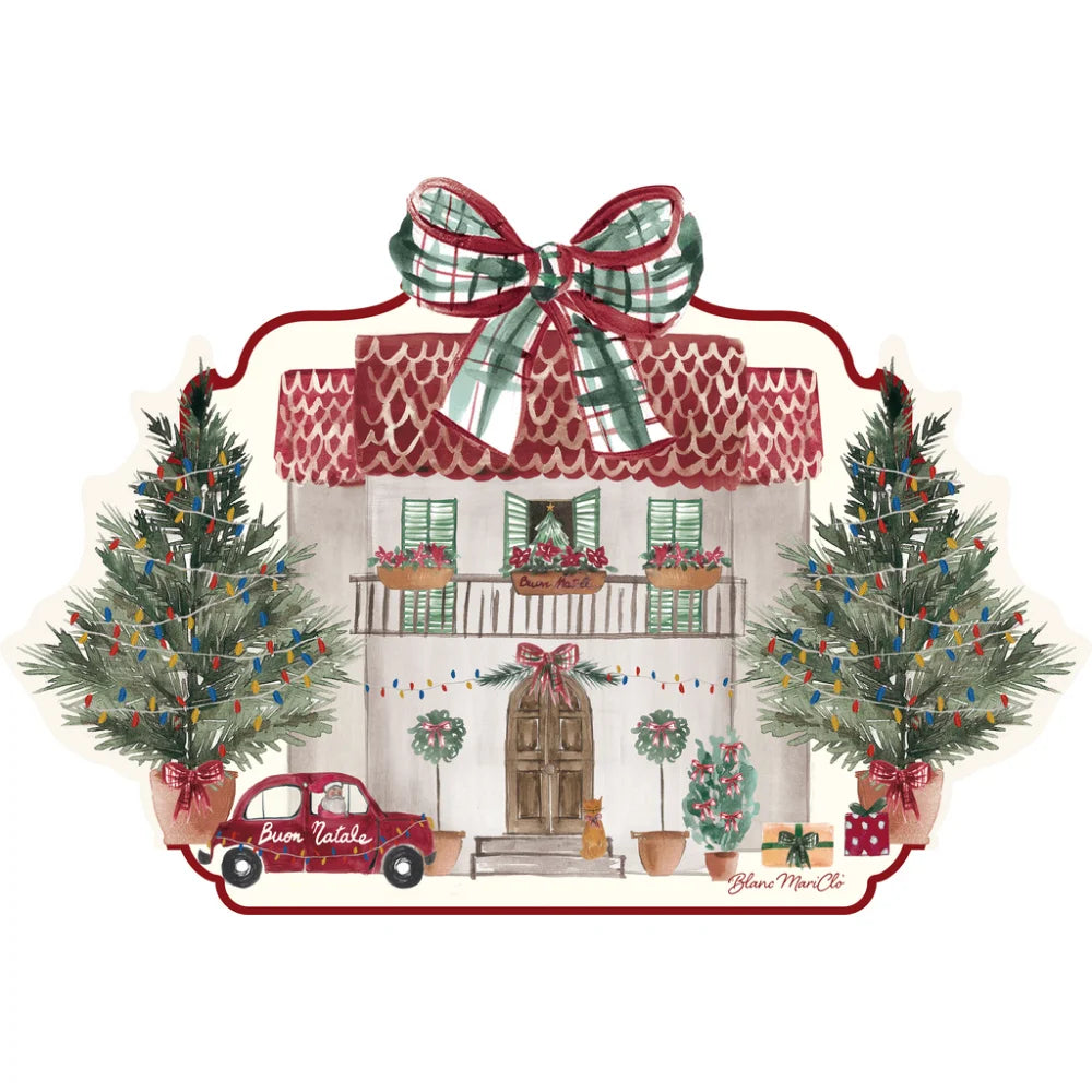 Tovaglietta natalizia, in vinile, Linea Natale Italiano. Blanc Mariclò