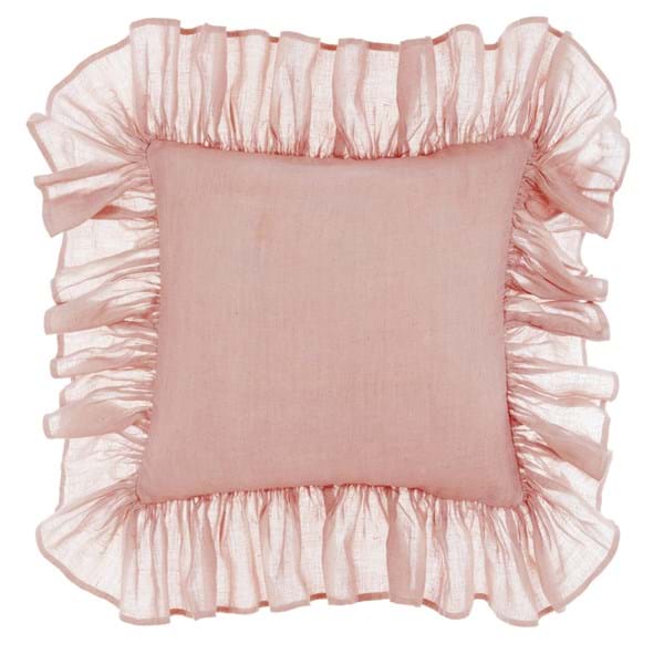 Cuscino con gale Linea Dentelle, colore rosa, 45x45 cm. Blanc Mariclò