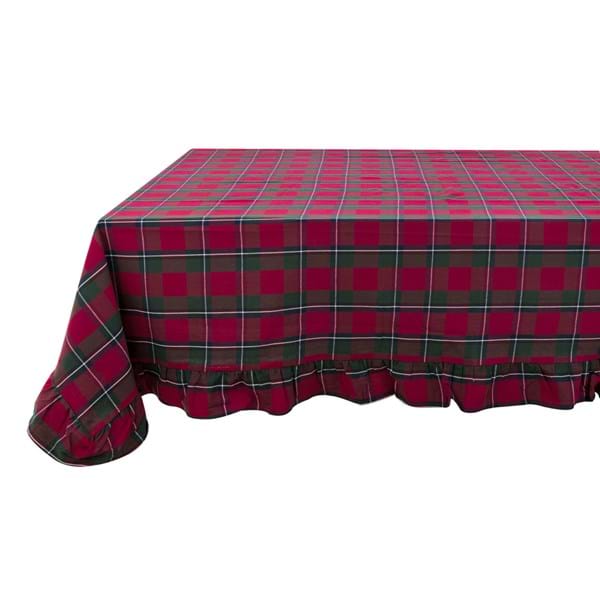 Tovaglia tartan con gala 170 x 290 cm. Blanc Mariclò