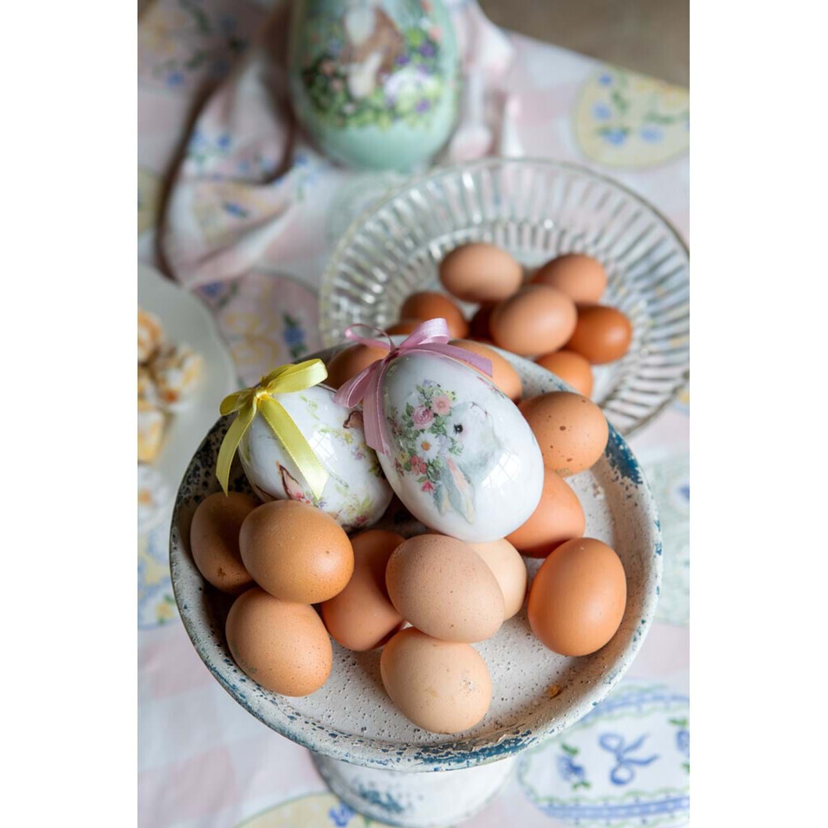 Decoro Uova di Pasqua coniglio misura grande. Blanc Mariclò