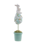 Decoro alberello di Pasqua con coniglietto, 3 decori assortiti. Blanc Mariclò