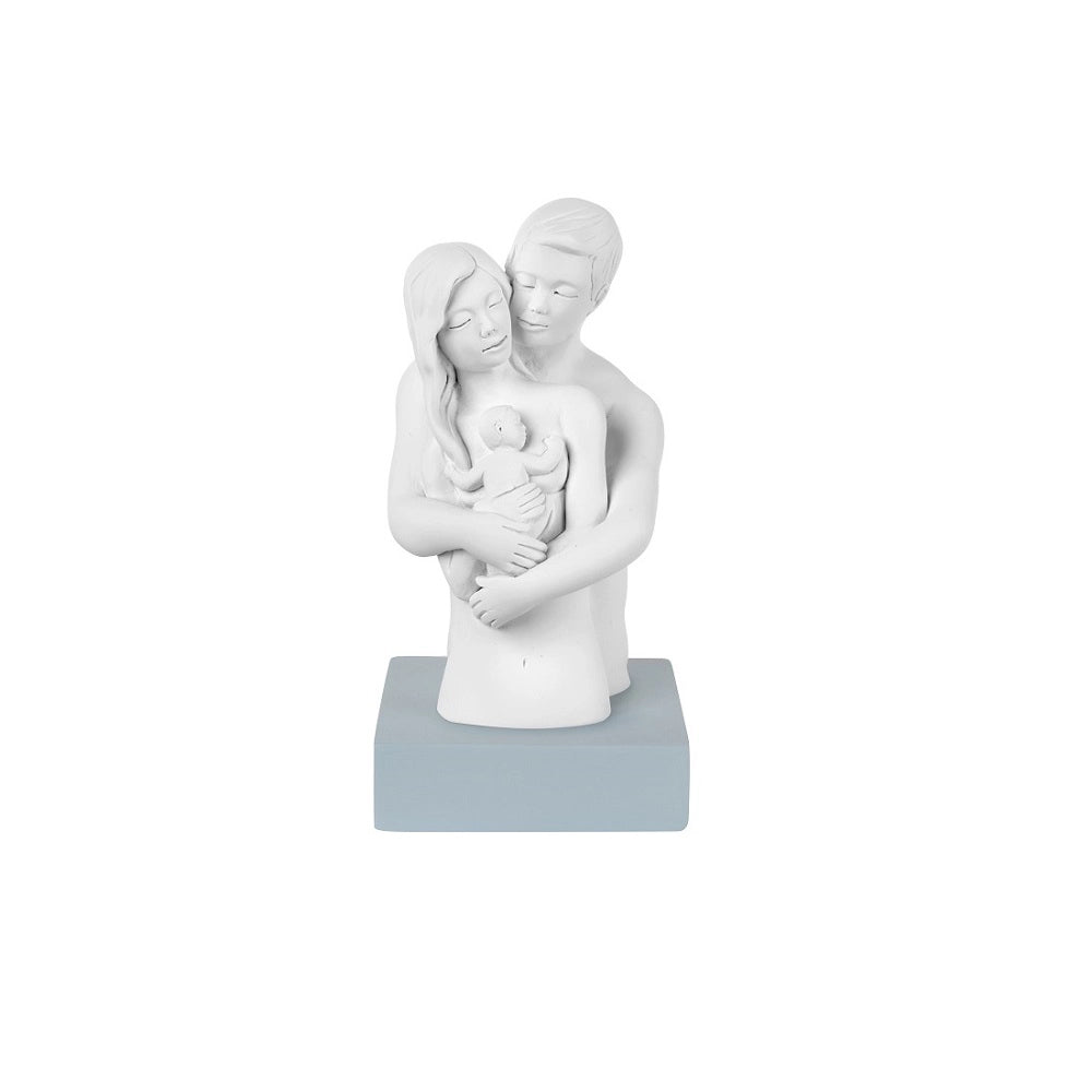 Scultura famiglia, H. 20 cm., bianco base carta da zucchero. Bongelli