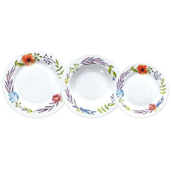 Servizio tavola da 6 Atollo Flores, in ceramica. Tognana