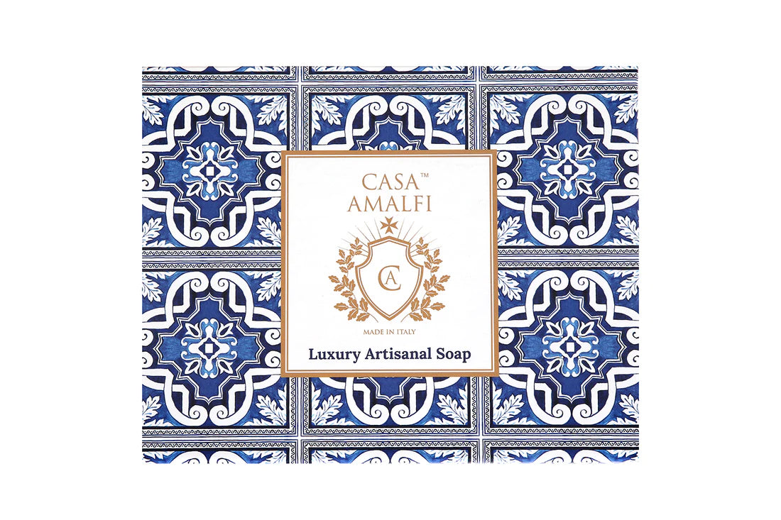 Blue Maiolica pack con 3 saponi e un portasaponetta. Casa Amalfi