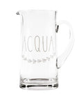 Brocca in vetro decoro "Acqua" 1,2lt., trasparente con scritta in bianco. Simple day