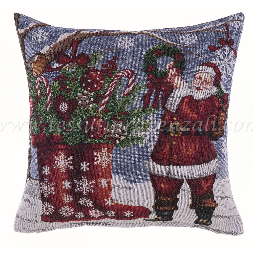 Cuscino quadrato gobelin Santa Claus. Blanc Mariclo