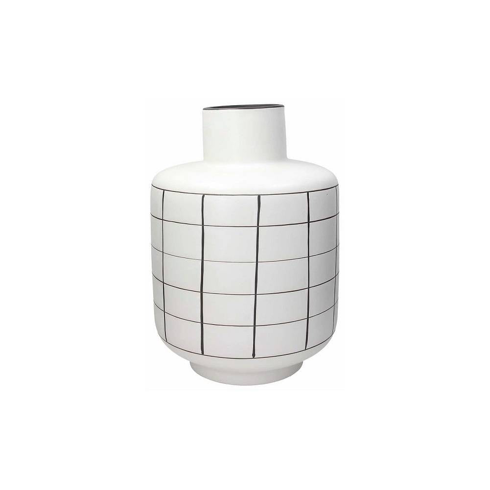 Anfora Grande 30 x H 43 Cm Ceramica Bianco/Nero. Tognana