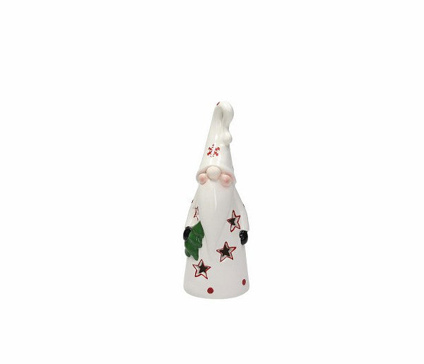 Babbo Natale con albero verde e led, H. 21 cm. Tognana