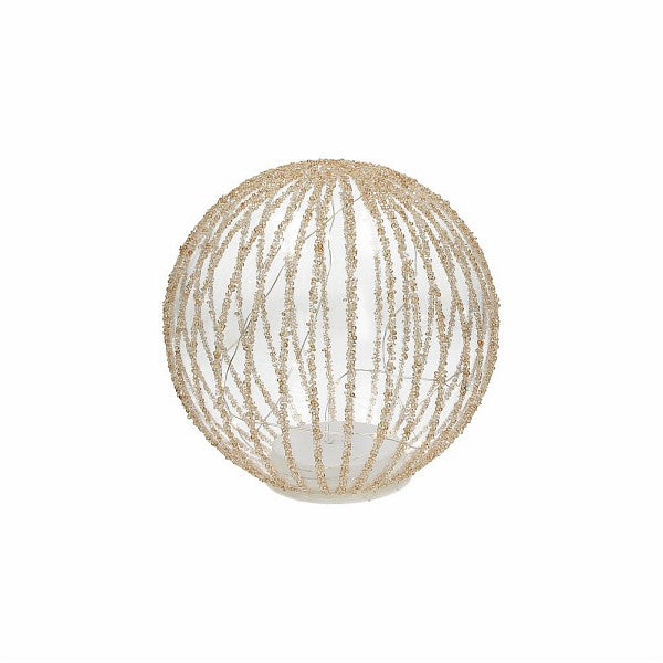 Sfera trasparente con perline e led, D.15 cm. Tognana