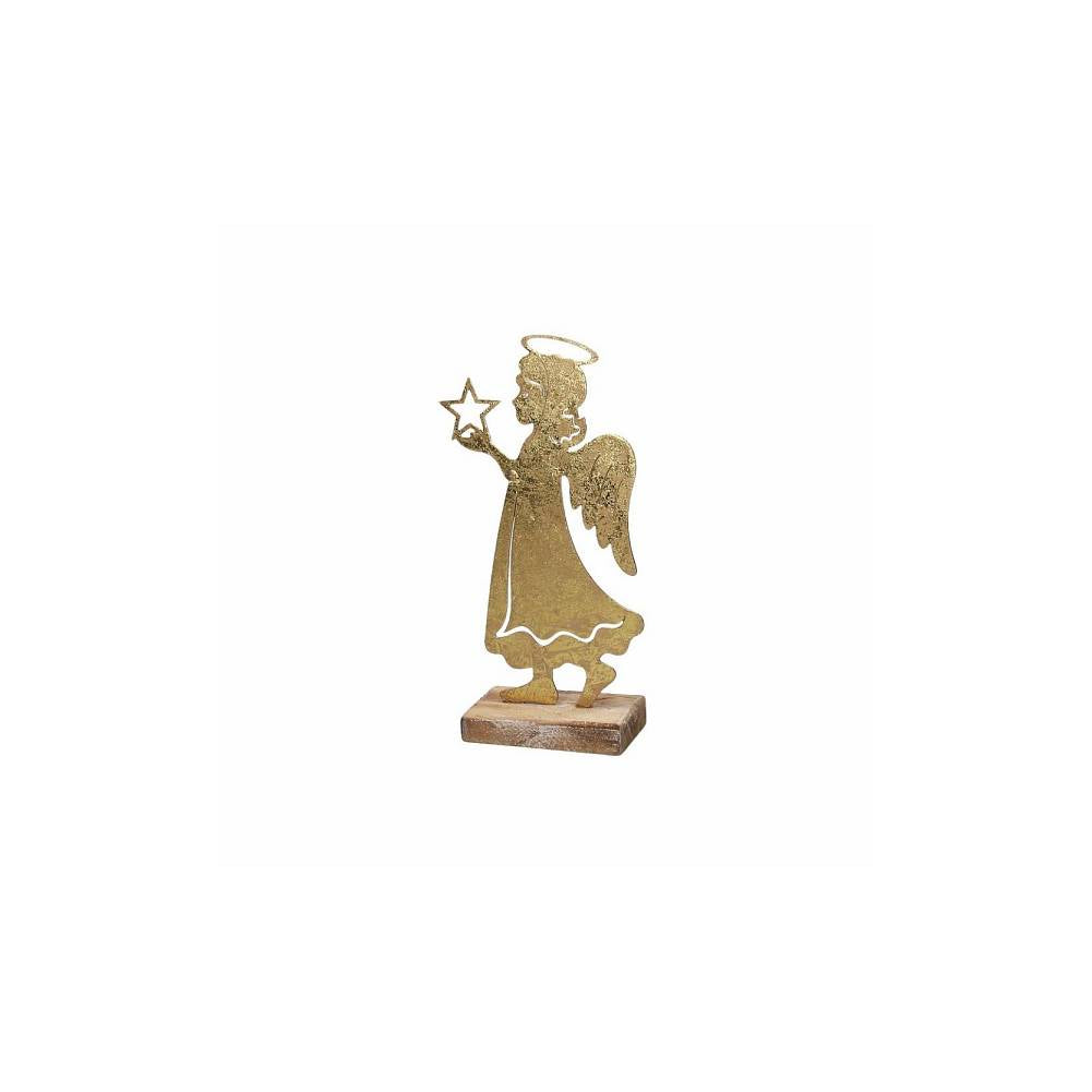 Angelo oro piccolo in metallo su base legno. Tognana Porcellana