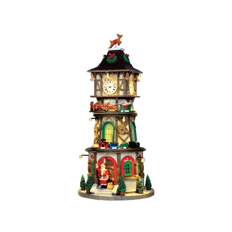 Torre Orologio Christmas Clock Tower con Alimentatore 4.5V
