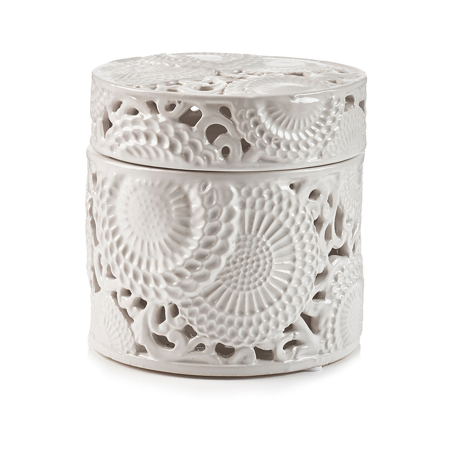 Scatola rotonda in ceramica, Linea Kyoto, misura piccola 14.5x14.5 cm. Henriette