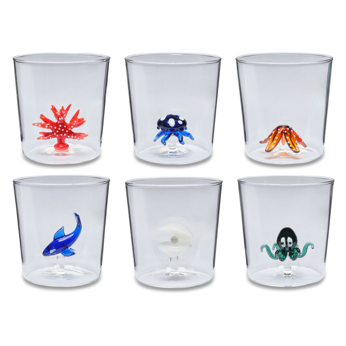 Set 6 bicchieri acqua &quot;Treasure&quot; Deep sea. Henriette