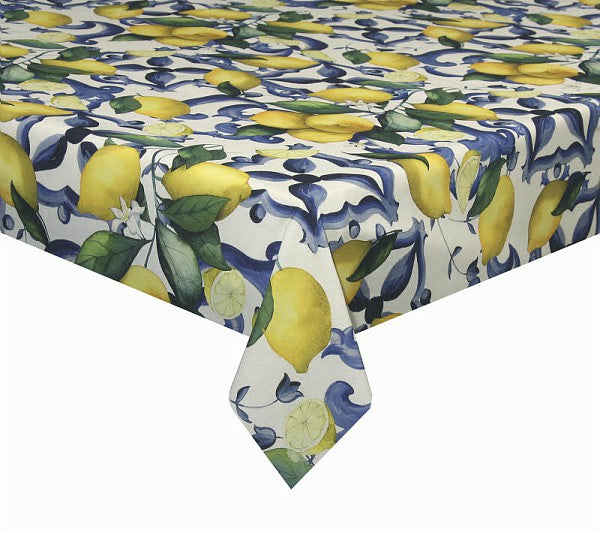 Tovaglia disegno limoni, Linea Citrus, 150x300 cm. Tognana