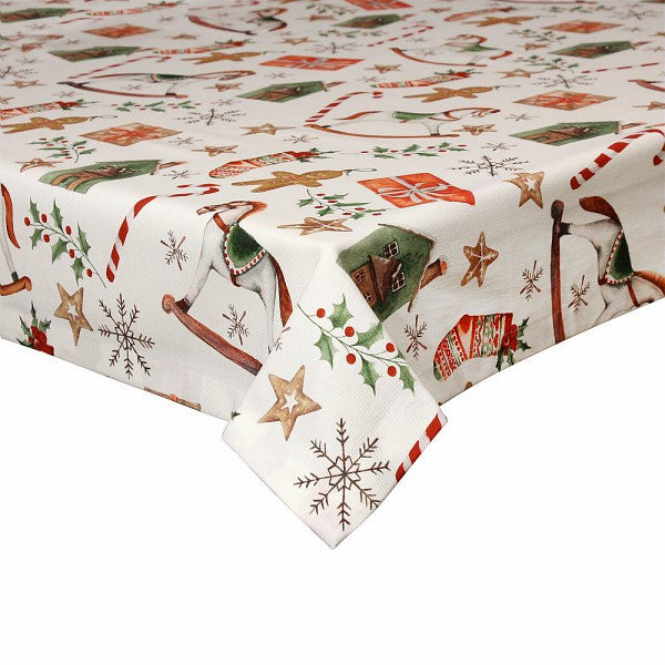 Tovaglia natalizia 150x300 cm., Linea Vintage. Tognana