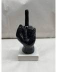 Statua mano "Fuck" colore nero, in porcellana lucida. Amage
